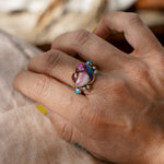 The Lover's Ring in Pink Dahlia (Size 9) - Golden Road Crafted