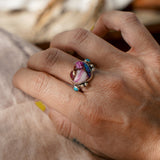 The Lover's Ring in Pink Dahlia (Size 9) - Golden Road Crafted