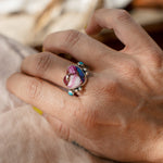 The Lover's Ring in Pink Dahlia (Size 9) - Golden Road Crafted