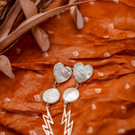 The Lovestruck Earrings in Mother of Pearl - Golden Road Crafted