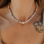 The Low Tide Necklace with Wampum Shell - Golden Road Crafted