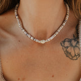 The Low Tide Necklace with Wampum Shell - Golden Road Crafted