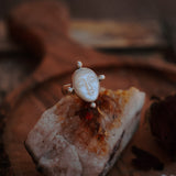 The Luna Visage Ring (Size 7) - Golden Road Crafted