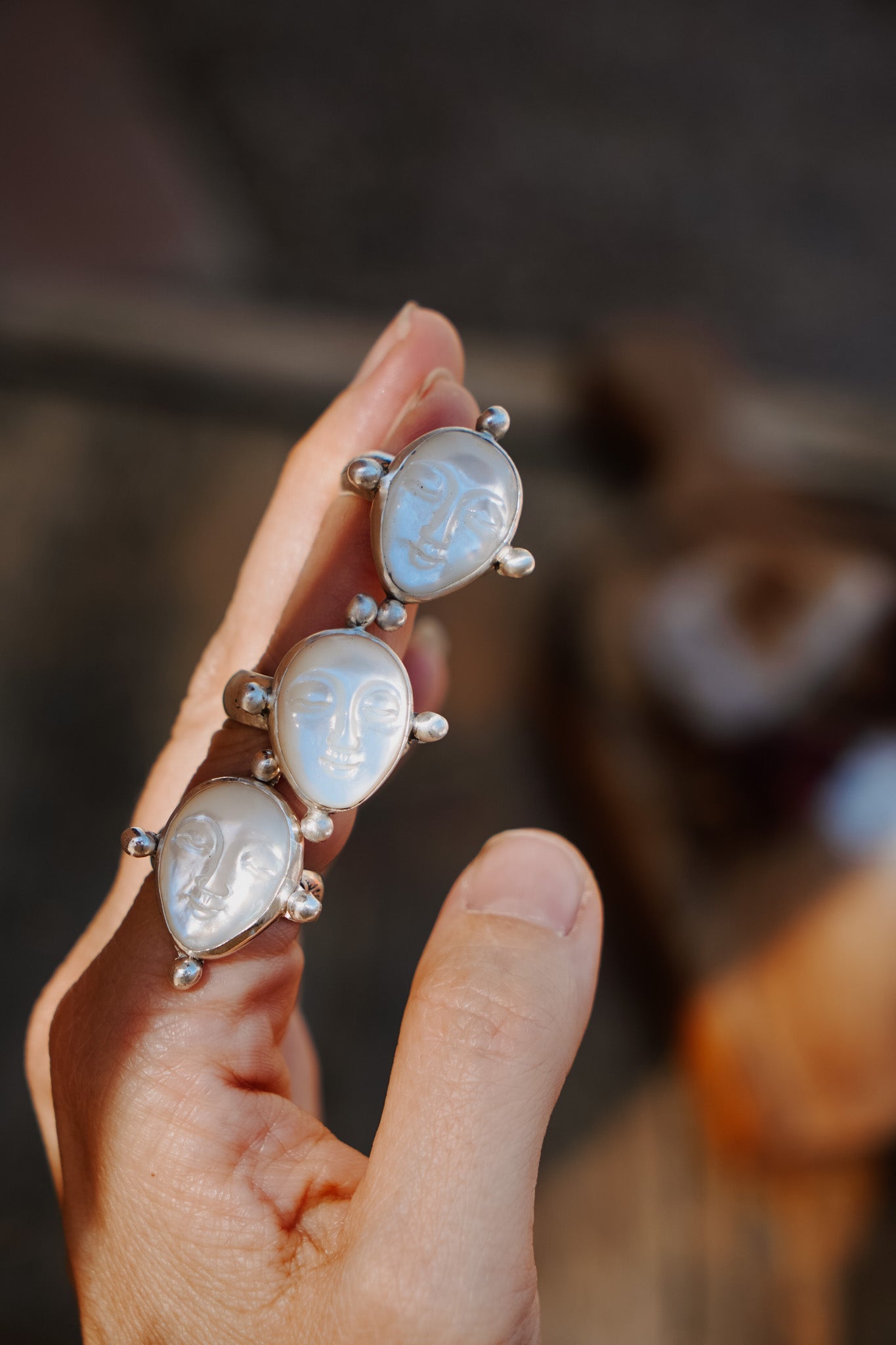 The Luna Visage Ring (Size 7) - Golden Road Crafted