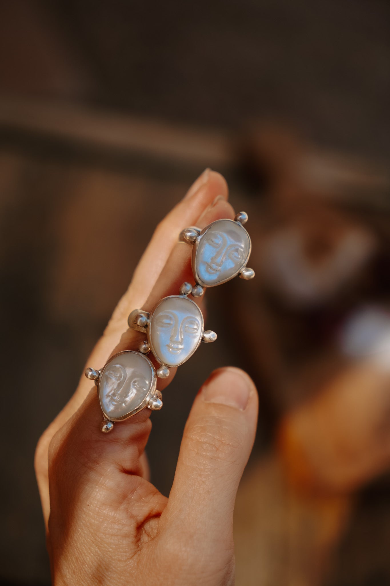 The Luna Visage Ring (Size 7) - Golden Road Crafted