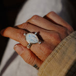 The Luna Visage Ring (Size 7) - Golden Road Crafted