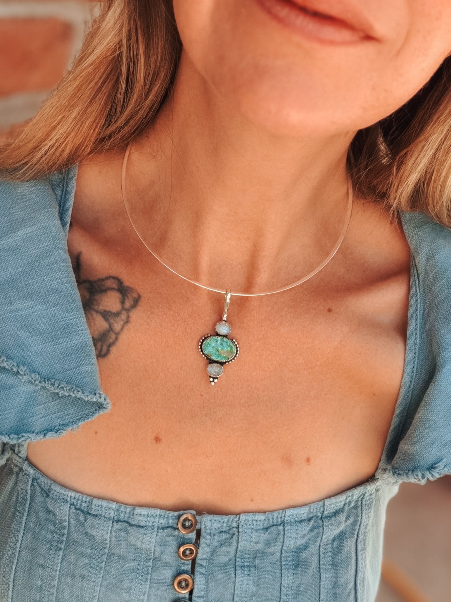 The Mable Collar in Sonoran Mtn & Moonstone - Golden Road Crafted