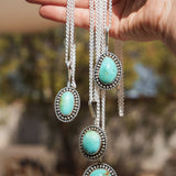 The Mirage Pendant in Royston Turquoise - Golden Road Crafted