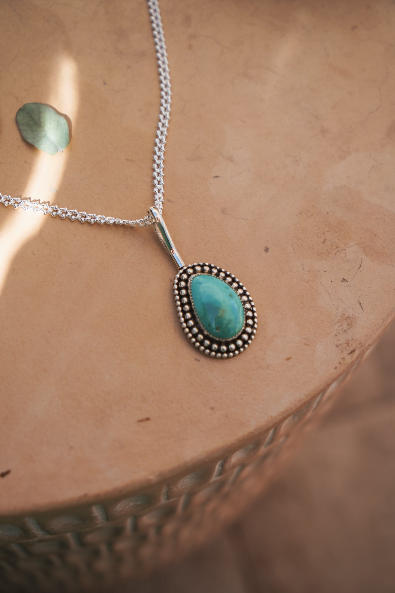 The Mirage Pendant in Royston Turquoise - Golden Road Crafted
