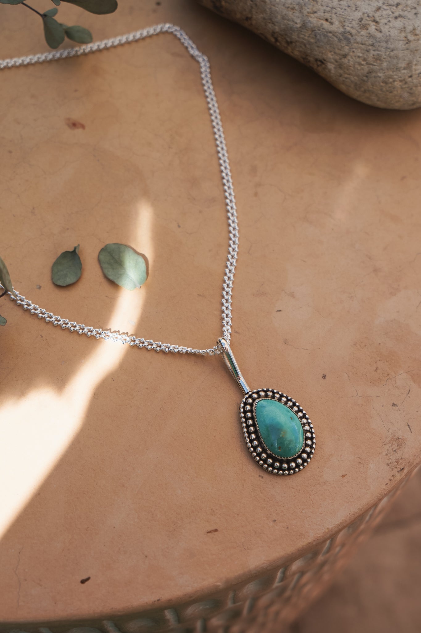 The Mirage Pendant in Royston Turquoise - Golden Road Crafted