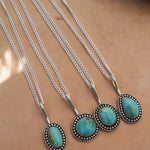 The Mirage Pendant in Royston Turquoise - Golden Road Crafted