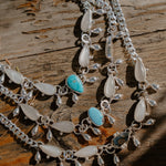 The Monsoon Choker in Blue Ridge Turquoise & Moonstone - Golden Road Crafted