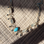 The Monsoon Choker in Golden Hills Turquoise & Moonstone - Golden Road Crafted