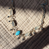 The Monsoon Choker in Golden Hills Turquoise & Moonstone - Golden Road Crafted