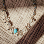 The Monsoon Choker in Golden Hills Turquoise & Moonstone - Golden Road Crafted