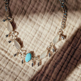 The Monsoon Choker in Golden Hills Turquoise & Moonstone - Golden Road Crafted