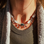 The Monsoon Choker in Moss Agate & Moonstone - Golden Road Crafted