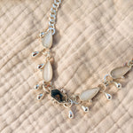 The Monsoon Choker in Moss Agate & Moonstone - Golden Road Crafted