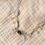 The Monsoon Choker in Moss Agate & Moonstone - Golden Road Crafted
