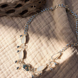 The Monsoon Choker in Moss Agate & Moonstone - Golden Road Crafted