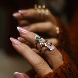 The Nightfall Ring in 14k Gold - Fill w/ Boulder Opal Doublet (Size 5.5) - Golden Road Crafted