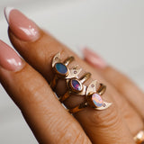 The Nightfall Ring in 14k Gold - Fill w/ Boulder Opal Doublet (Size 5.5) - Golden Road Crafted