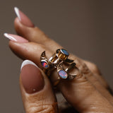The Nightfall Ring in 14k Gold - Fill w/ Boulder Opal Doublet (Size 5.5) - Golden Road Crafted