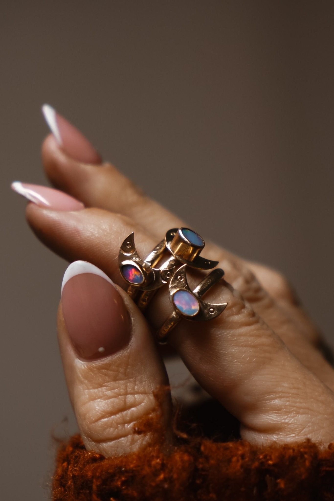 The Nightfall Ring in 14k Gold - Fill w/ Boulder Opal Doublet (Size 5.5) - Golden Road Crafted