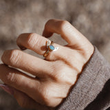 The Nightfall Ring in 14k Gold - Fill w/ Boulder Opal Doublet (Size 5.5) - Golden Road Crafted
