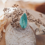 The Oasis Ring in Royston Turquoise (Size 6) - Golden Road Crafted