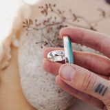The Oasis Ring in Royston Turquoise (Size 6) - Golden Road Crafted