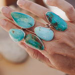 The Oasis Ring in Royston Turquoise (Size 6) - Golden Road Crafted