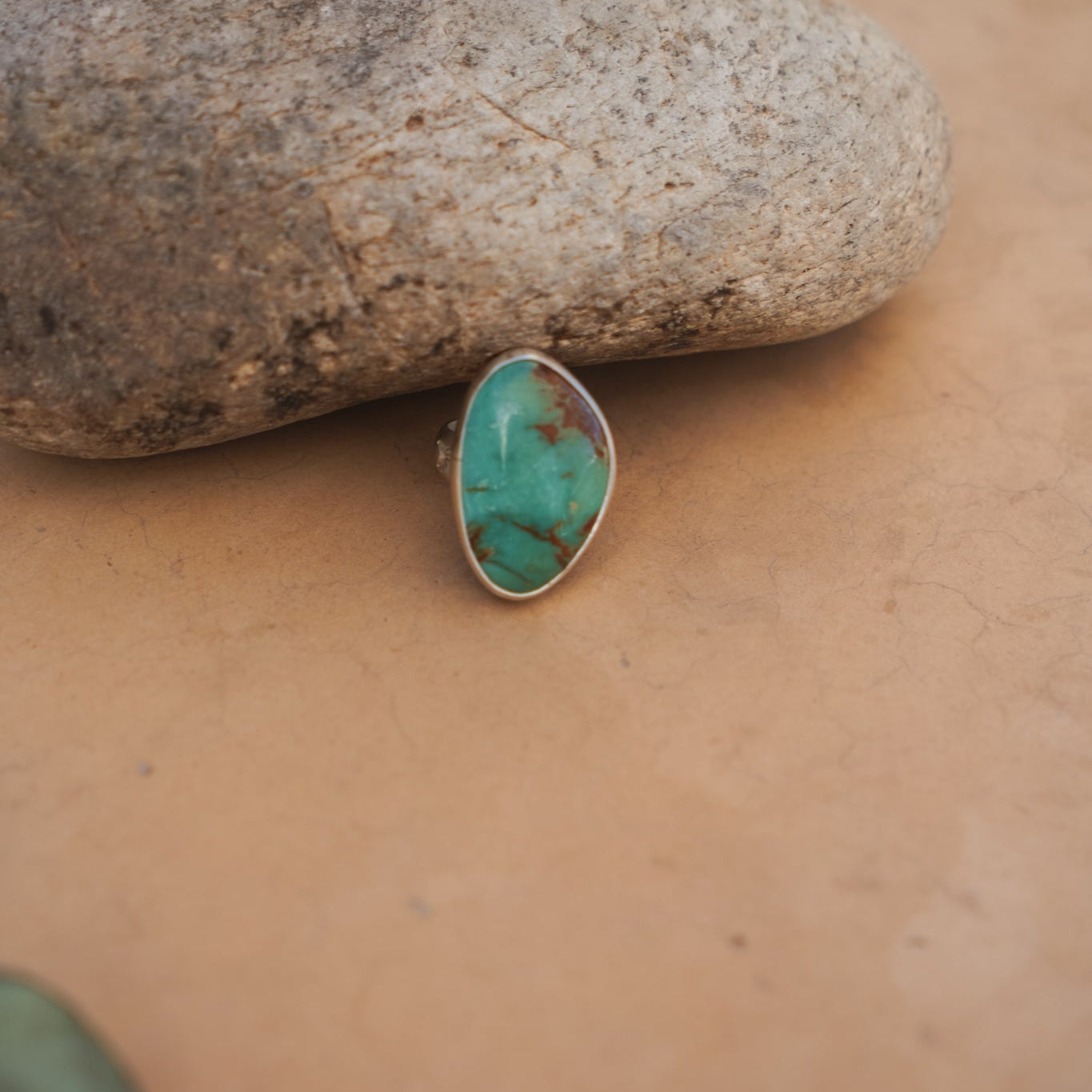 The Oasis Ring in Royston Turquoise (Size 6.5) - Golden Road Crafted