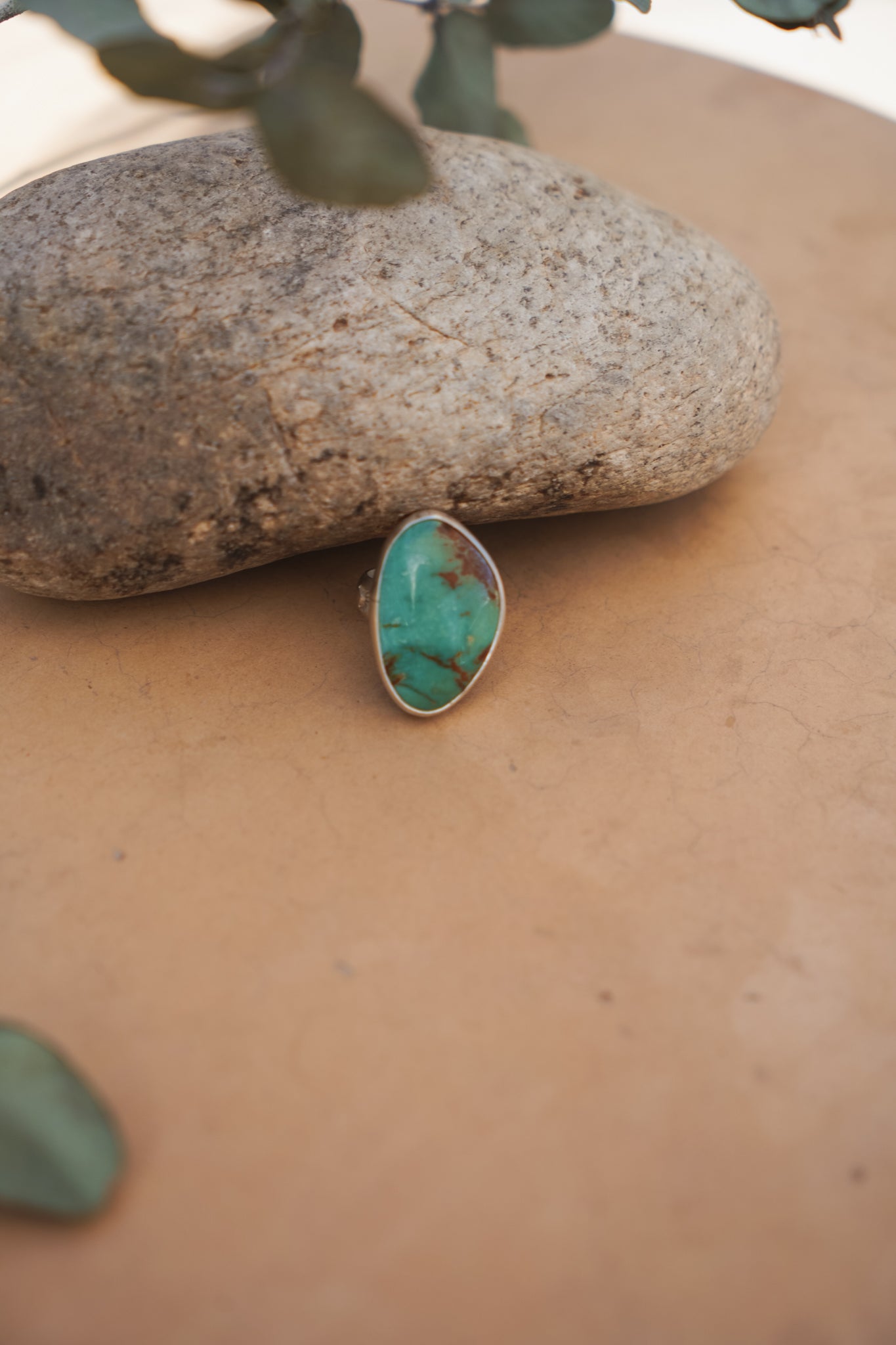 The Oasis Ring in Royston Turquoise (Size 6.5) - Golden Road Crafted