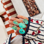 The Oasis Ring in Royston Turquoise (Size 6.5) - Golden Road Crafted