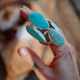 The Oasis Ring in Royston Turquoise (Size 7.5) - Golden Road Crafted