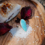 The Oasis Ring in Royston Turquoise (Size 7.5) - Golden Road Crafted