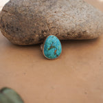 The Oasis Ring in Royston Turquoise (Size 8) - Golden Road Crafted