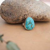 The Oasis Ring in Royston Turquoise (Size 8) - Golden Road Crafted
