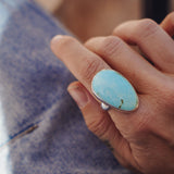 The Oasis Ring in Royston Turquoise (Size 9) - Golden Road Crafted