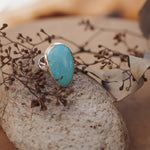 The Oasis Ring in Royston Turquoise (Size 9) - Golden Road Crafted