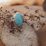 The Oasis Ring in Royston Turquoise (Size 9) - Golden Road Crafted