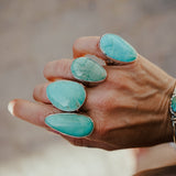 The Oasis Ring in Royston Turquoise (Size 9) - Golden Road Crafted