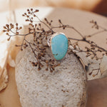 The Oasis Ring in Royston Turquoise (Size 9) - Golden Road Crafted