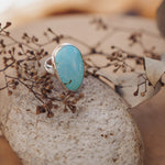 The Oasis Ring in Royston Turquoise (Size 9) - Golden Road Crafted