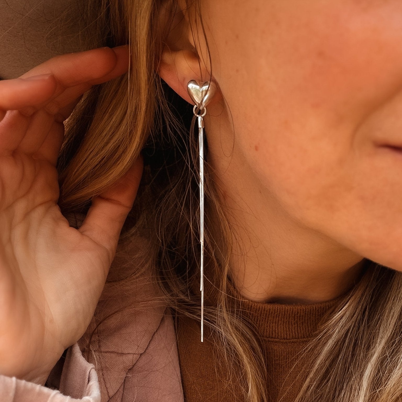 The Open Heart Earrings in Sterling Silver - Golden Road Crafted