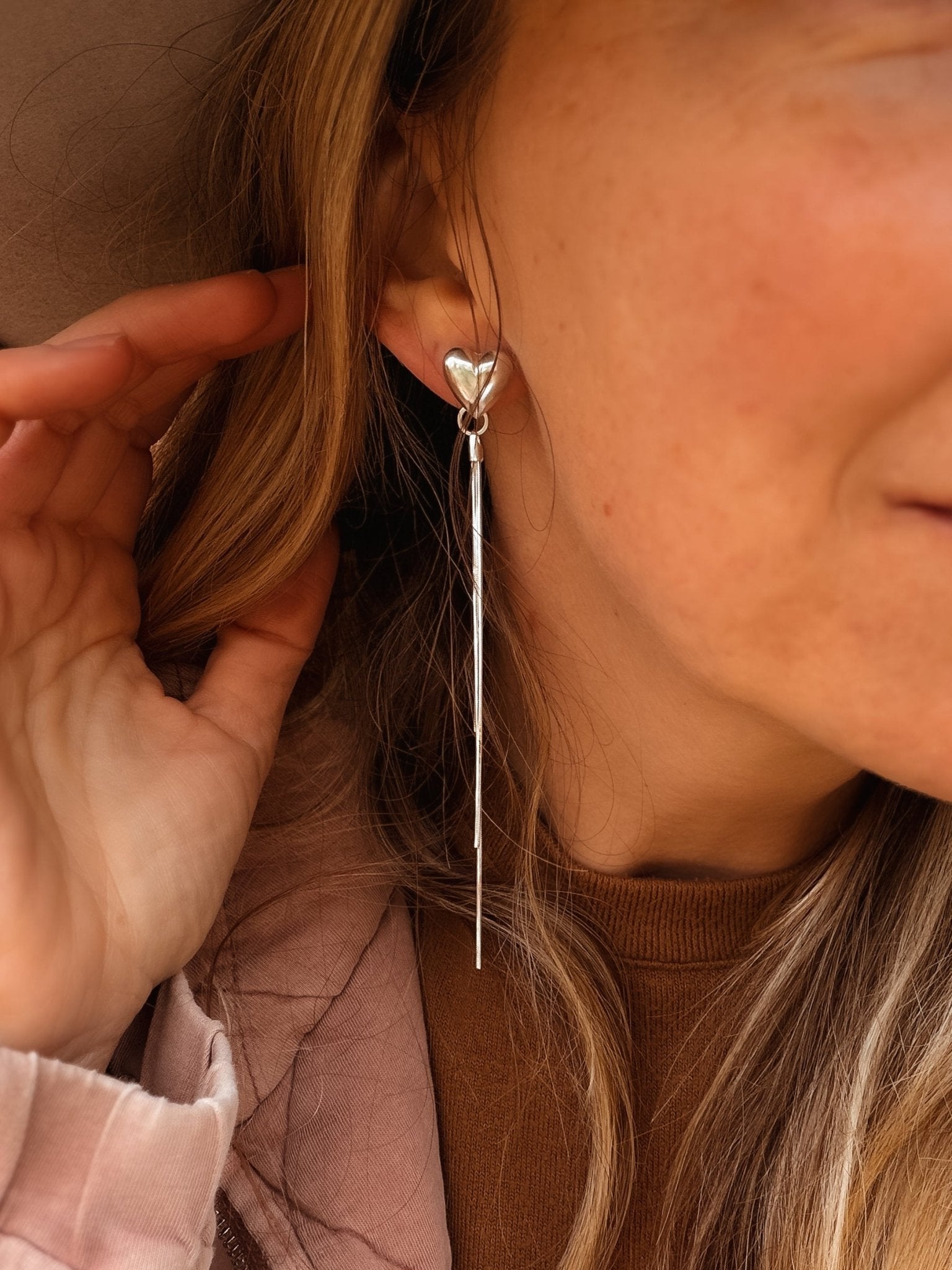 The Open Heart Earrings in Sterling Silver - Golden Road Crafted