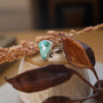 The Open Window Ring in Emerald Valley Turquoise (Size 9) - Golden Road Crafted
