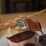 The Open Window Ring in Hubei Turquoise (Size 6) - Golden Road Crafted