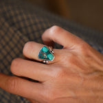 The Open Window Ring in Hubei Turquoise (Size 6) - Golden Road Crafted